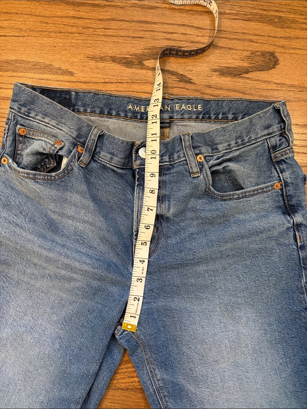American Eagle High-Waisted Straight Leg Jeans, Classic Medium, size 10 - Picture 7 of 7